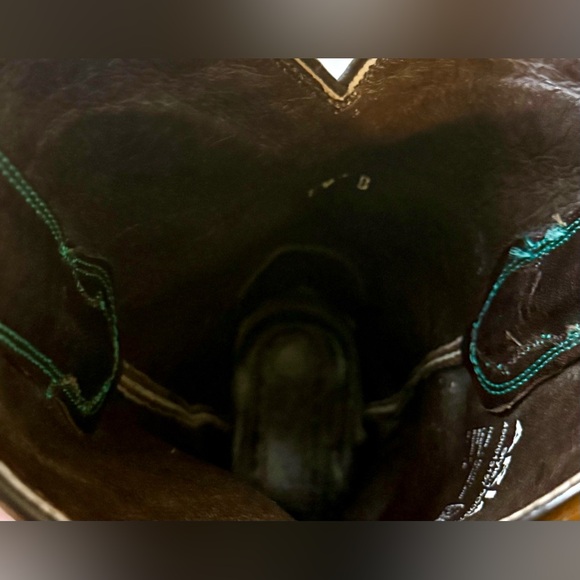 ***SOLD***Ariat Women’s Western Boots 9B Brown Turquoise Cutout Leather Cowboy - Picture 12 of 15